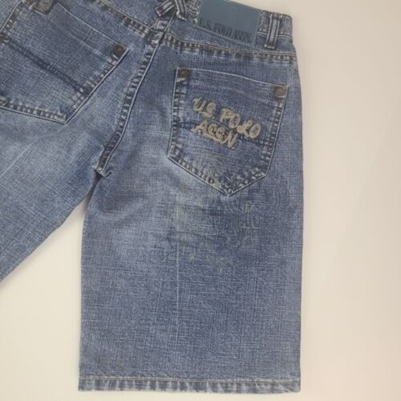 U.S. Polo Assn. Youth Boy's (14) Blue Denim Long Bermuda Jean Shorts - Picture 6 of 9